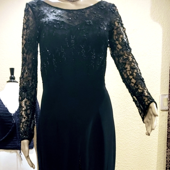 Montage by Mon Cheri Black Beaded Gown - Picture 10 of 16